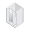 NZ4 Drzwi wnękowe SMART GUNMETAL BRUSHED 1D U 130x200 szkło czyste 8mm Active Shield 2.0 - UCHWYT RELING
