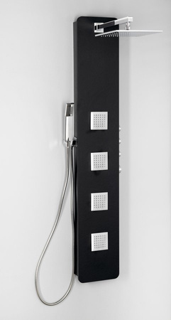 SPIRIT SQUARE panel prysznicowy z baterią termostatyczną 250x1550mm, czarny