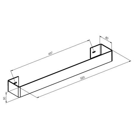 TABELLA wieszak na ręczniki 520 mm, biały mat