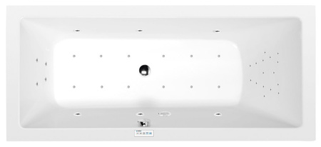 MIMOA wanna z hydromasażem, 170x80x39cm, Highline Hydro-Air, chrom