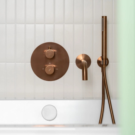 Y wylewka wannowa ścienna, miedź szczotkowana