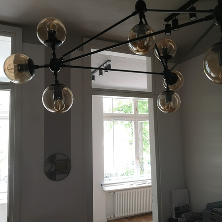 Lampa wisząca ASTRIFERO-10, 90 cm -  bursztynowo czarna