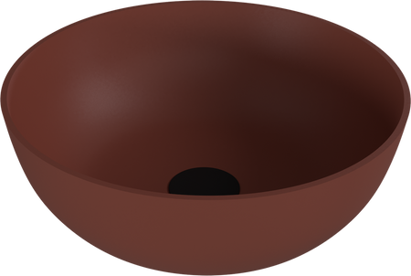 BANERA ROUND umywalka kompozytowa nablatowa, średnica 39cm, brązowy mat