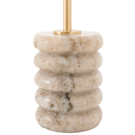 Novi Gold Candle Stick S/2 Beige Marble 66x66x255m