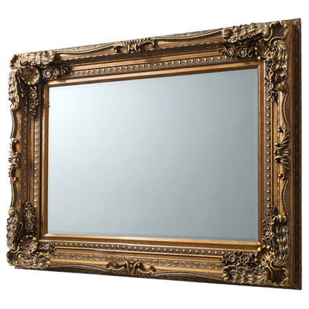 Rzeźbione lustro Louis w kolorze złotym 1190 x 890 mm