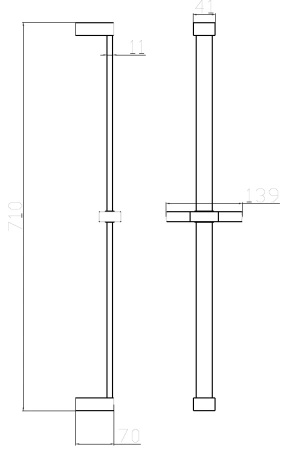 Drążek prysznicowy z uchwytem na słuchawkę prysznicową, chrom