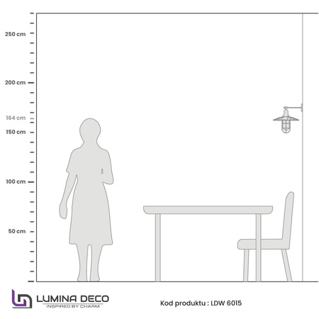 LAMPA ŚCIENNA KINKIET LOFTOWY CZARNY LATARO