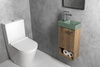 PICCOLINO umywalka betonowa, 30,8x17cm, bateria z lewej strony, zielony mat