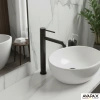 Bateria umywalkowa stojąca wysoka - nablatowa, gun metal
