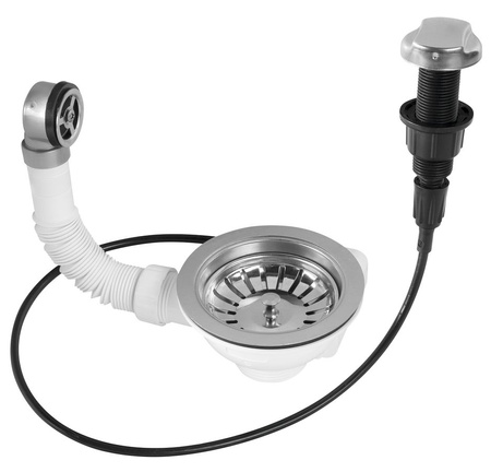 Spustowe stal nierdzewna zlewozmywakowe 6/4" z przelewem i regulacją, stal nierdzewna