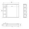 KORIN STRIP lustro z oświetleniem LED i półkami 70x70x12cm