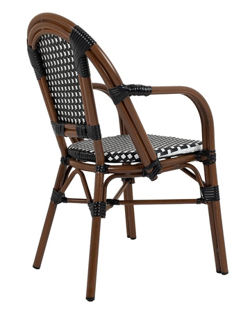 Krzesło ogrodowe CAFE PARIS ARM brązowe   rattan