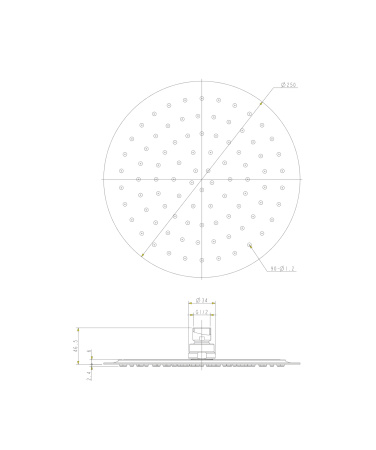 ULTRA SLIMLINE deszczownica, ø25 cm, chrom połysk