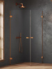 Kabina prysznicowa OXIA COPPER BRUSHED 2D kwadratowa 70x70x200 szkło czyste 8mm Active Shield 2.0