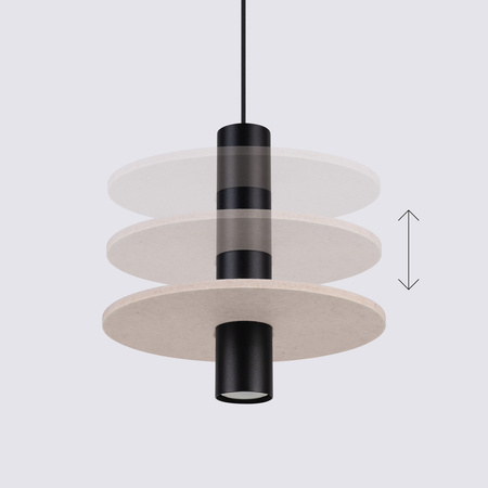 Lampa wisząca PELTA 1 czarna/beżowa