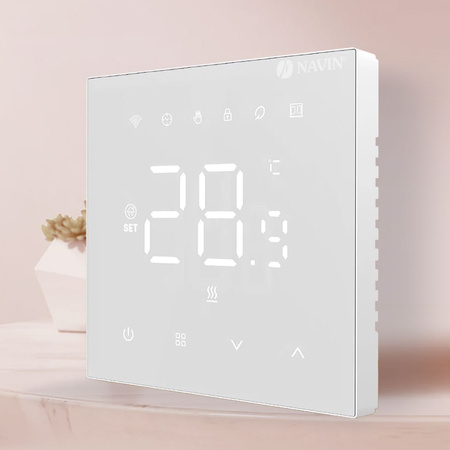 Termostat NAVIN WT410 W-3A z Wi-Fi do kotłów gazowych, biały