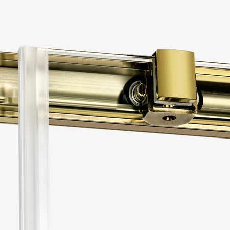 NZ4 Kabina prysznicowa PRIME GOLD BRUSHED 1D prostokątna przyścienna P 130x100x200 szkło czyste 6mm Active Shield 2.0