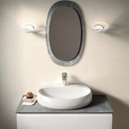 Zestaw CLOUD Umywalka podwieszano/nablatowa z maskownicą 65 cm, Miska i Deska WC biały połysk