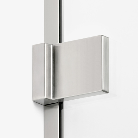 NZ4 Kabina prysznicowa AVEXA NICKEL BRUSHED walk-in 140x200 szkło czyste 8mm Active Shield 2.0 WIESZAK