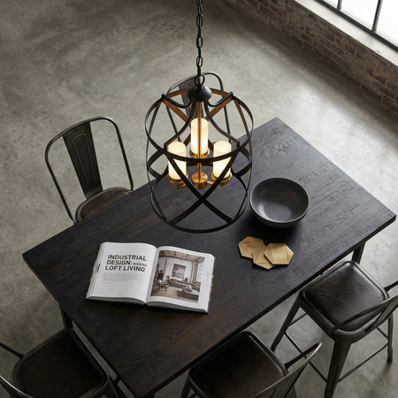 LAMPA WISZĄCA LOFT CZARNO-MOSIĘŻNA ASTILA W3