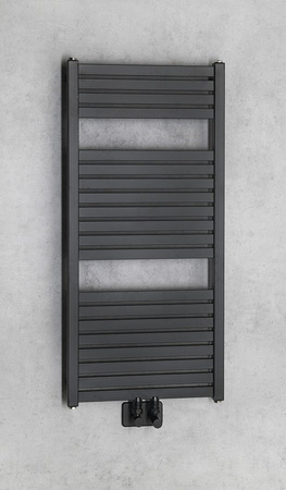 TONDI grzejnik łazienkowy 450x970 mm, podłączenie centralne, czarny mat