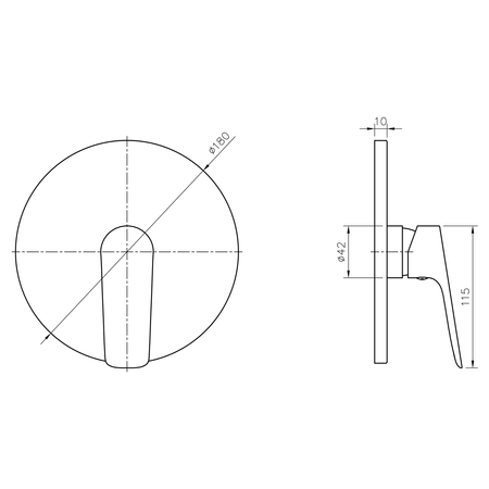 SCHMITZ bateria prysznicowa podtynkowa, 1-funkcyjna, części górne, chrom