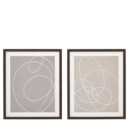Obraz w ramie „Continuation” – naturalny, 50 × 3 × 60 cm, zestaw 2 szt.