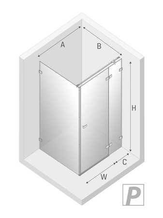 KABINA AVEXA PROSTOKĄTNA P 90x80x200 CZYSTE 6mm ACTIVE SHIELD