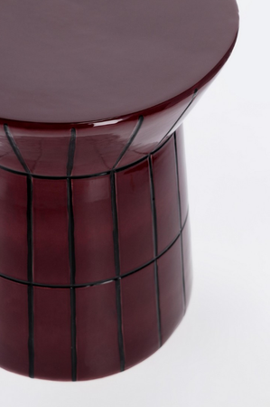 BIZZOTTO Stolik kawowy ABBES BORDEAUX 45 cm – terracotta, ręcznie wykonany, design eklektyczny