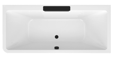 CASCATA R MONOLITH wanna prostokątna 180x80x60cm, kaskada czarna