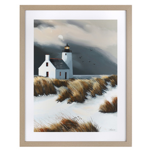 Obraz w ramie „Beyond the Dunes” – szary, 60 × 2,8 × 75 cm
