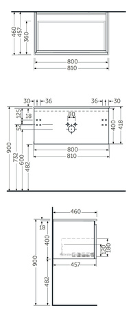 UNO JOY szafka podumywalkowa podwieszana 80 S Oak