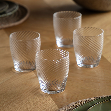 Swirl Tumbler Glass Clear (4pk) 85x85x97mm