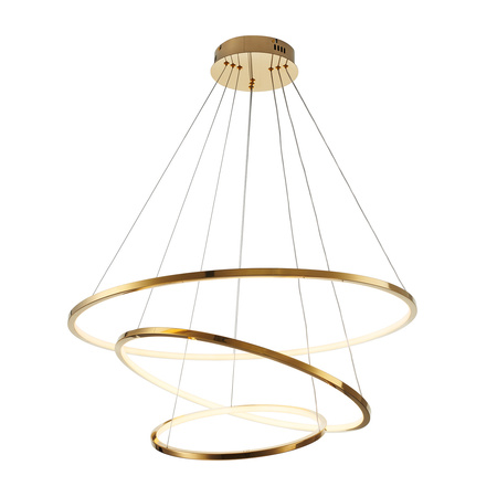 Lampa wisząca CIRCLE SLIM 40+60+80 cm - LED, ring złoty potrójny