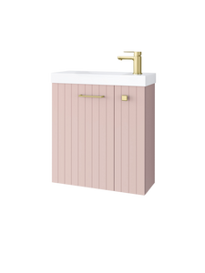 Szafka łazienkowa wisząca z umywalką 55 cm rose mat uchwyt złoty NOOK 010-SU55-09+TR41366