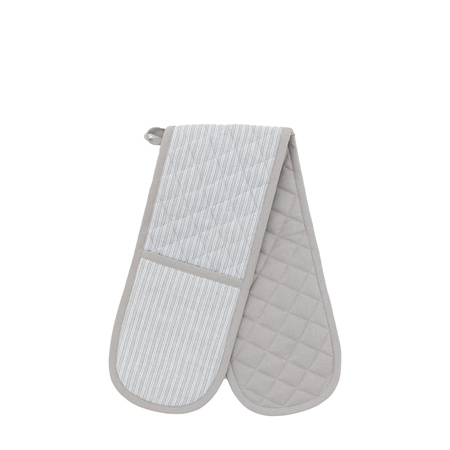 Woven Striped Double Oven Glove Grey 180x900mm