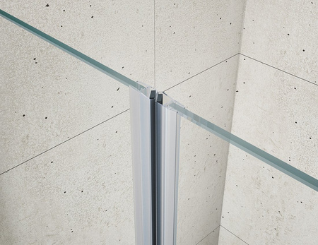 LORO drzwi prysznicowe dwuskrzydłowe 800mm, szkło czyste