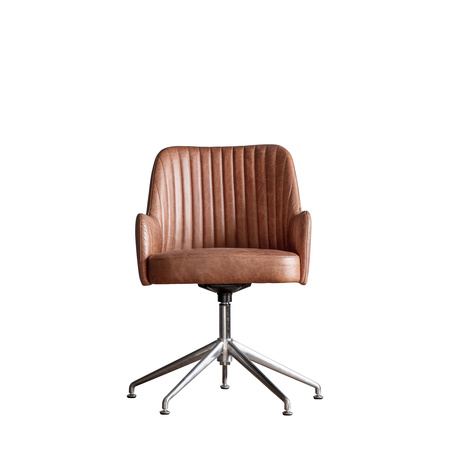 Krzesło obrotowe Curie Vintage Brown Leather