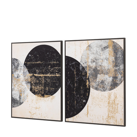 Obraz w ramie „Orbit” – czarny, 70 × 3 × 90 cm, zestaw 2 szt.
