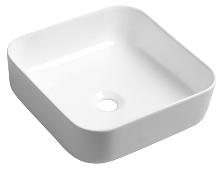 PRATA umywalka ceramiczna nablatowa 39,5x39,5 cm, biała