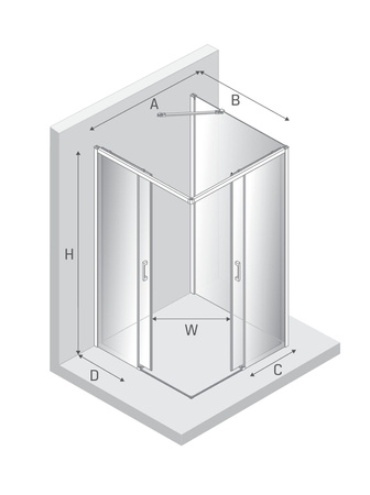 NZ4 Kabina prysznicowa PRIME COPPER BRUSHED 2D prostokątna przyścienna L 80x100x200 szkło czyste 6mm Active Shield 2.0