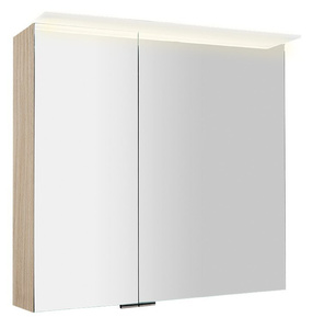 LINEX szafka z lustrem,oświetlenie LED, 80x70x15cm, wiąz Bardini