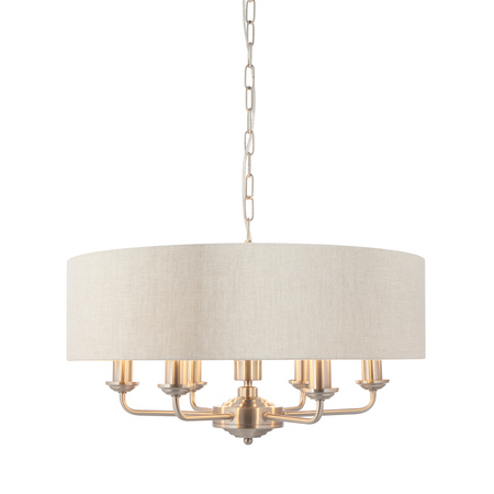 Highclere 6 Pendant Light Chrome & Natural
