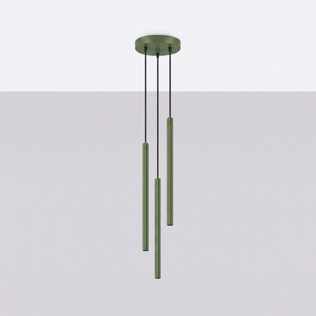 Lampa wisząca ARCHE 3P zielona oliwka