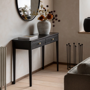 Acton 2 Drawer Console Black 1100x360x760mm