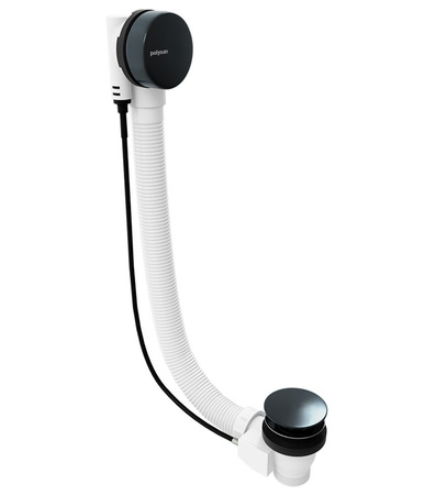 Zestaw odpływowy z korkiem automatycznym, długość 1000mm, korek 72mm, czarny mat