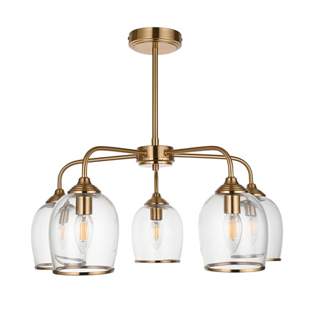 Ashcroft 5 Pendant Light Brushed Aged Brass