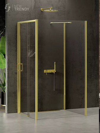 KABINA PRIME LIGHT GOLD KWADRATOWA PRZYŚCIENNA L 110x110x200 CZYSTE 6mm ACTIVE SHIELD
