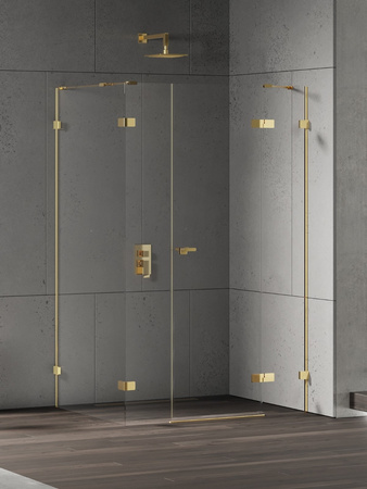 NZ4 Kabina prysznicowa EVENTA GOLD SHINE PLUS 1D prostokątna P 110x90x200 szkło czyste 8mm Active Shield 2.0