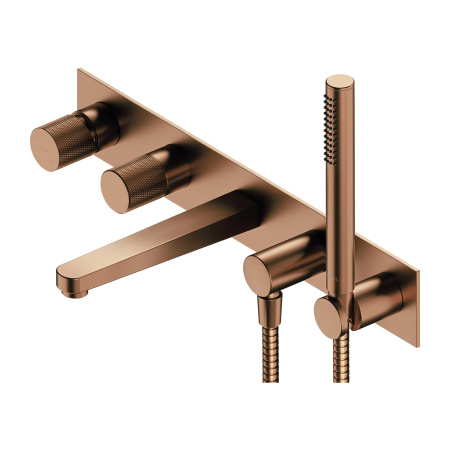 CONTOUR bateria wannowa 5-otworowa podtynkowa, miedź szczotkowana